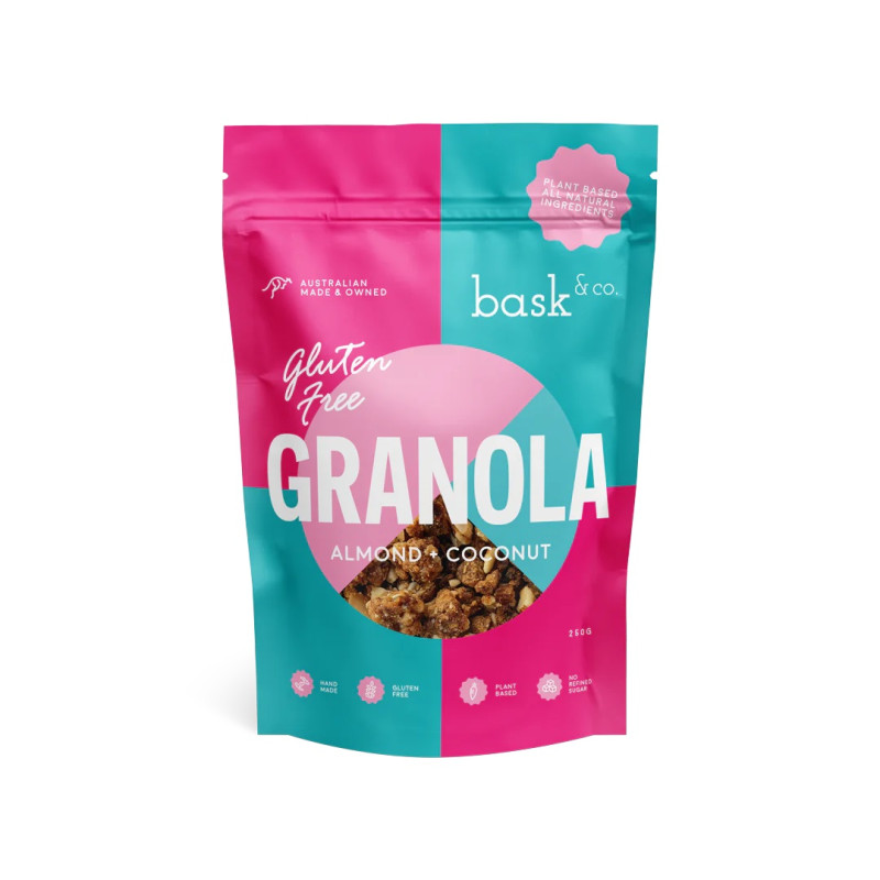 Almond + Coconut Granola Clusters 250g by BASK & CO