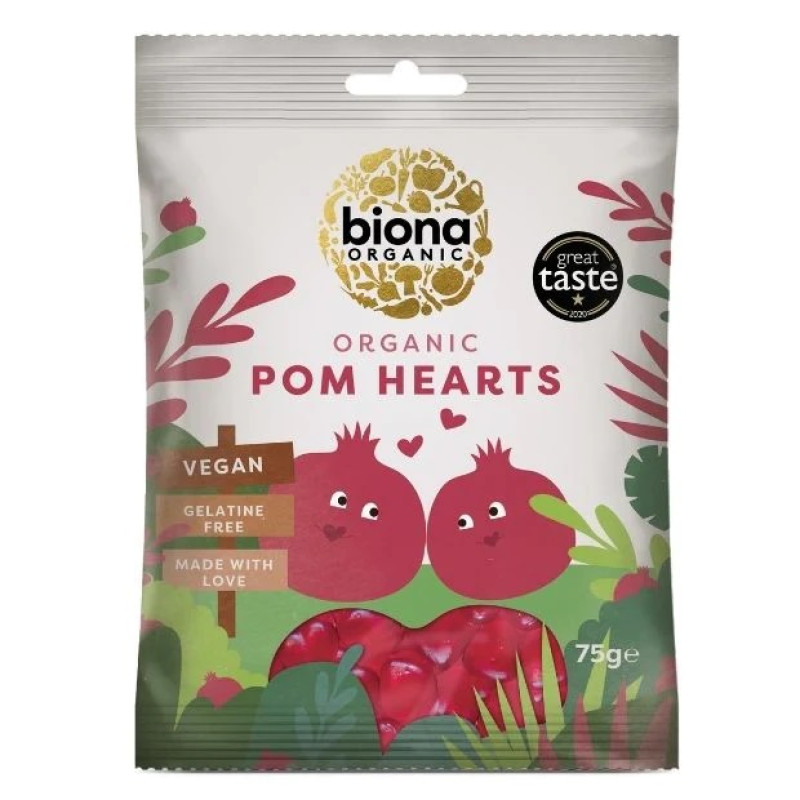 Organic Pomegranate Hearts 75g by BIONA