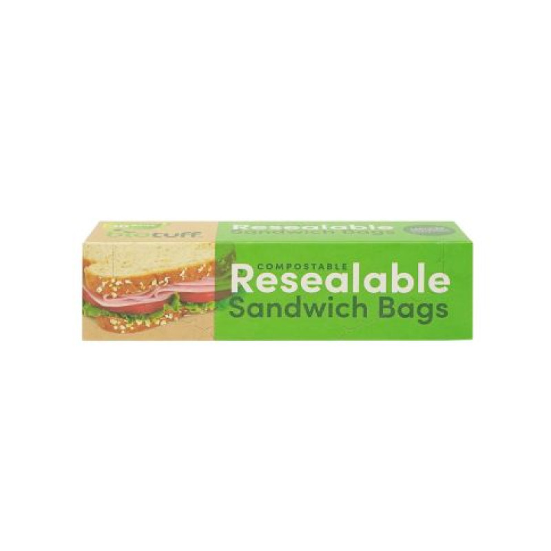 Compostable Resealable Sandwich Bags (30) by BIOTUFF