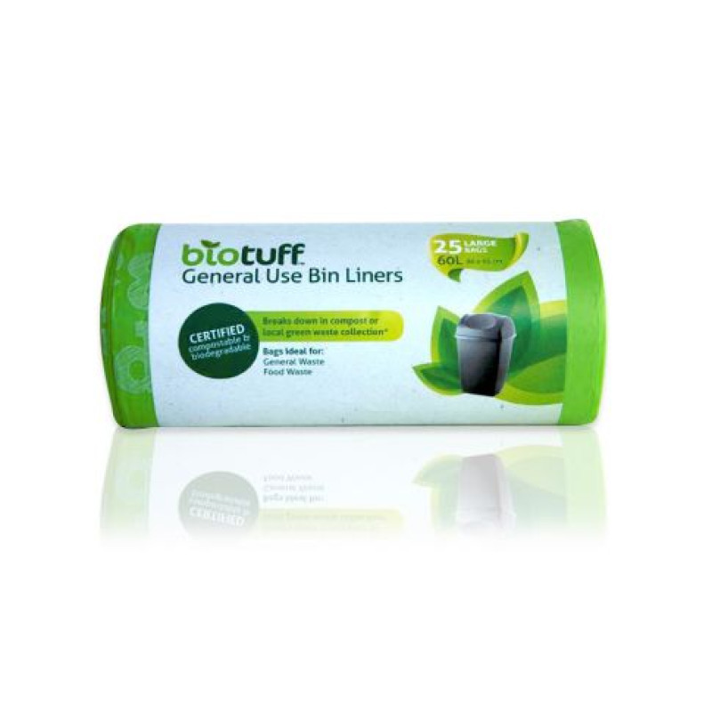 General Use Bin Liners Large 60L x 25 by BIOTUFF