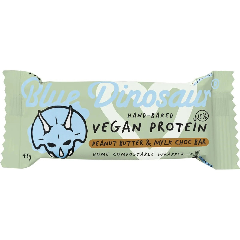 Vegan Protein Bar - Peanut Butter & Mylk Choc 45g by BLUE DINOSAUR