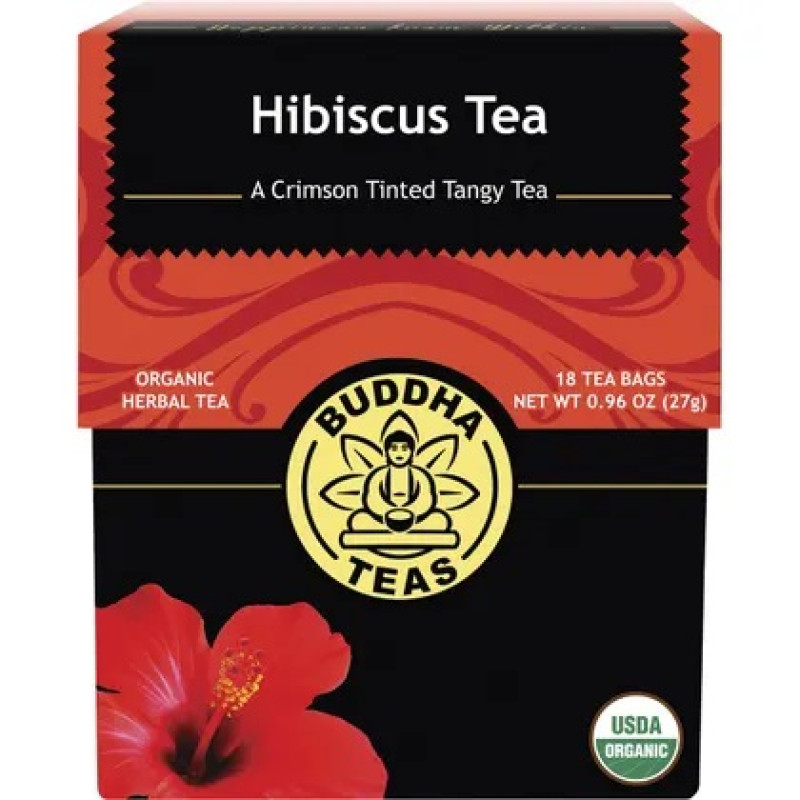 Organic Hibiscus Tea Bags (18) by BUDDHA TEAS