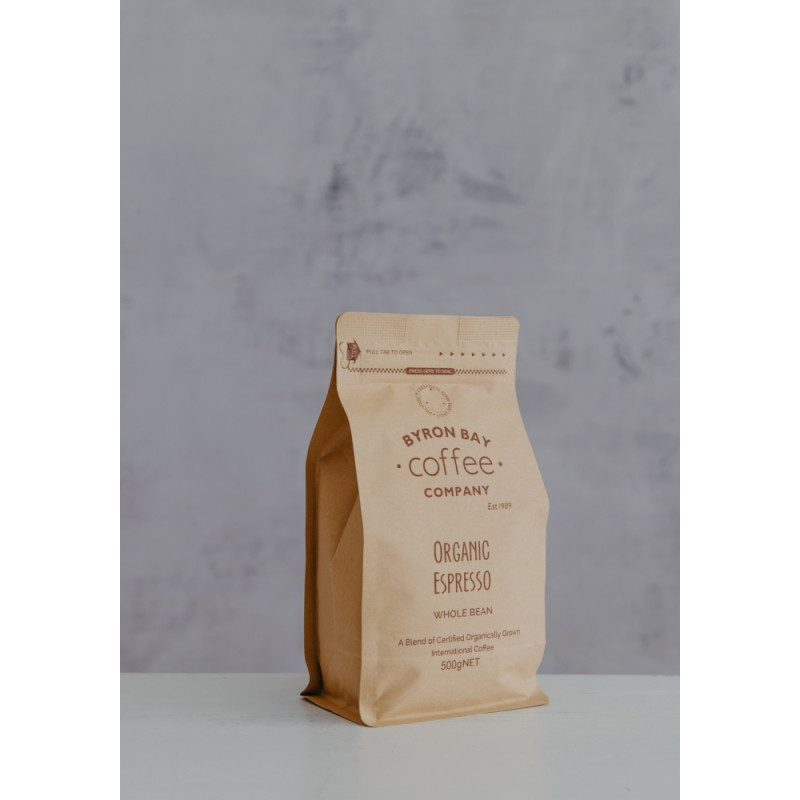Organic Coffee Espresso Whole Bean 500g by BYRON BAY COFFEE COMPANY