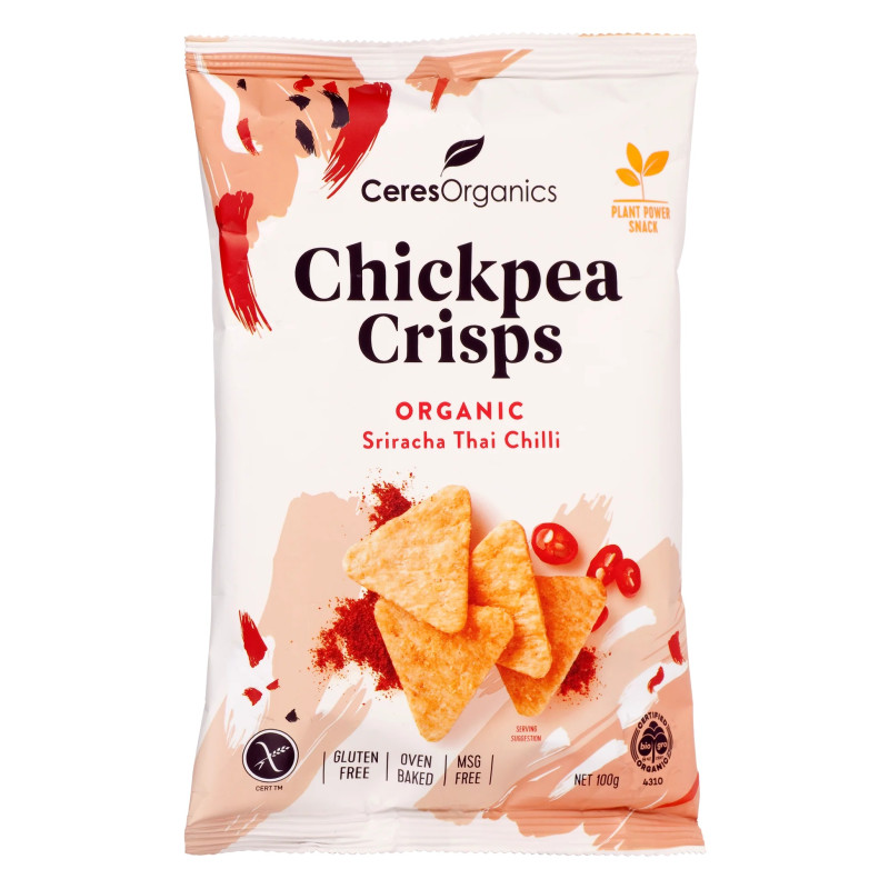Organic Chickpea Crisps - Sriracha Thai Chilli 100g by CERES ORGANICS