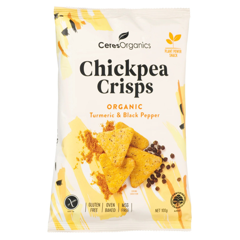 Organic Chickpea Crisps - Turmeric & Black Pepper 100g by CERES ORGANICS