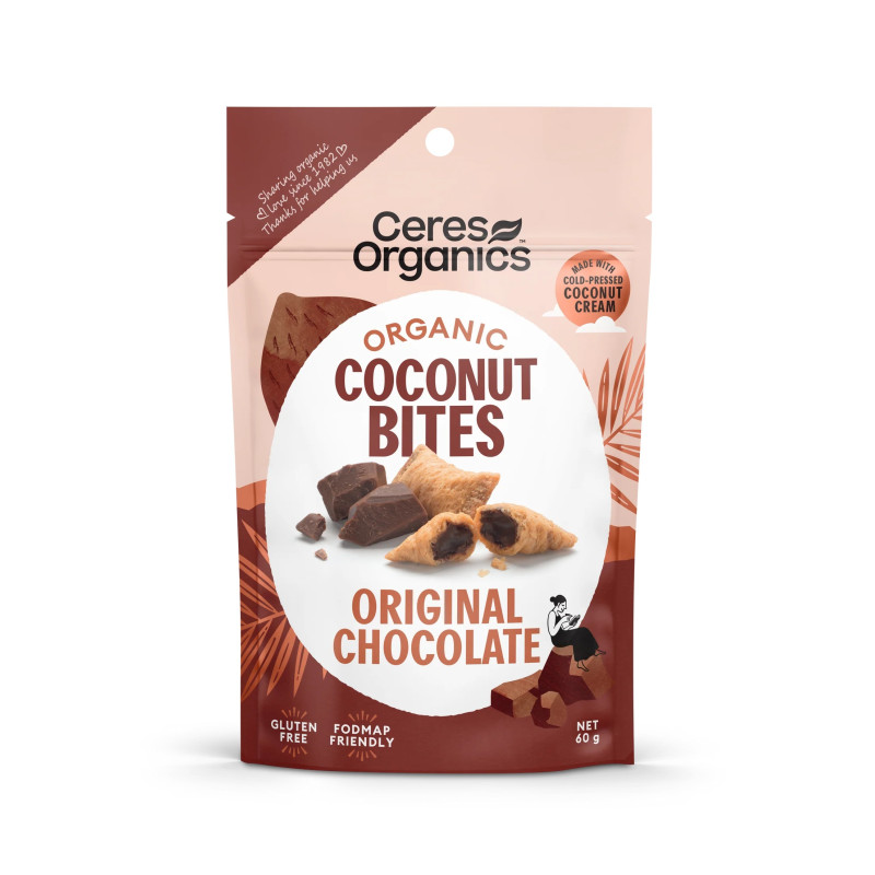 Organic Coconut Wafer Bites Chocolate Filled 60g by CERES ORGANICS