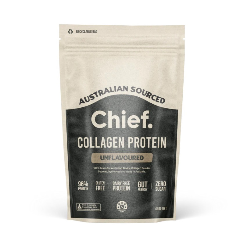 Grass Fed Collagen Protein Powder - Unflavoured 450g by CHIEF NUTRITION