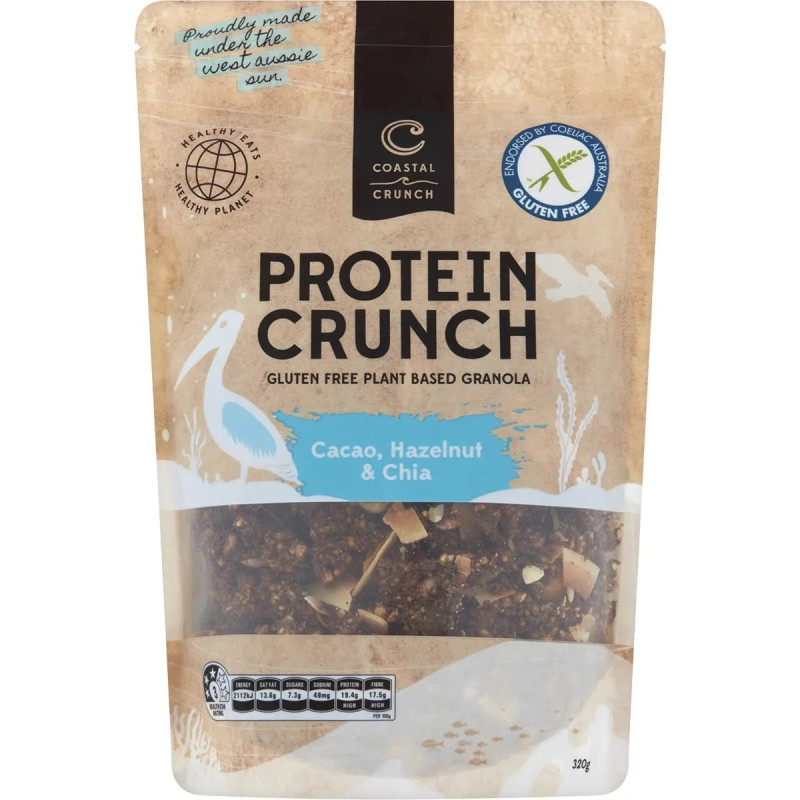 Protein Crunch Granola - Cacao, Hazelnut & Chia 320g by COASTAL CRUNCH