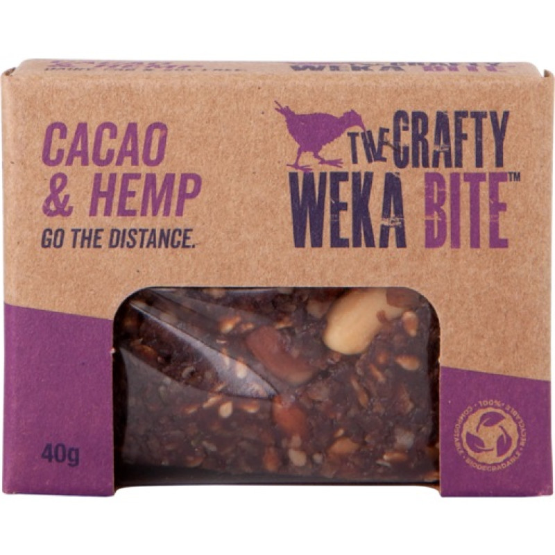 The Crafty Weka Bite - Cacao & Hemp 40g by THE CRAFTY WEKA BAR
