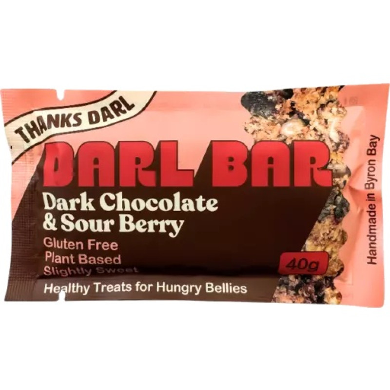 Dark Chocolate & Sour Berry Bar 40g by DARL BAR