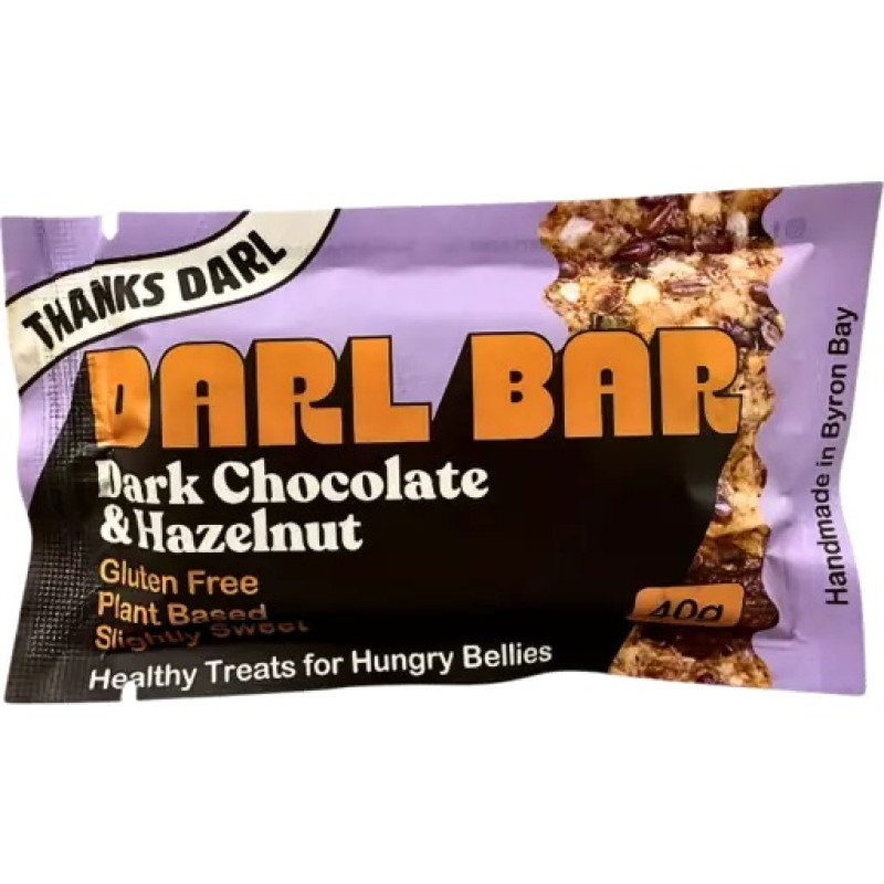 Dark Chocolate & Hazelnut Bar 40g by DARL BAR
