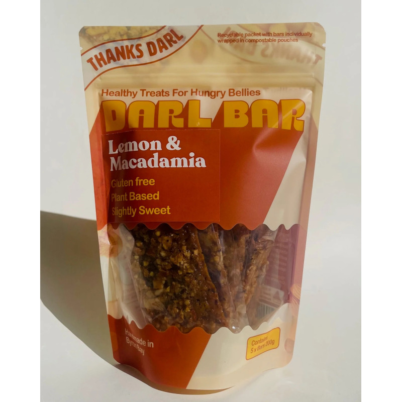 Lemon & Macadamia Bar (5x40g) by DARL BAR