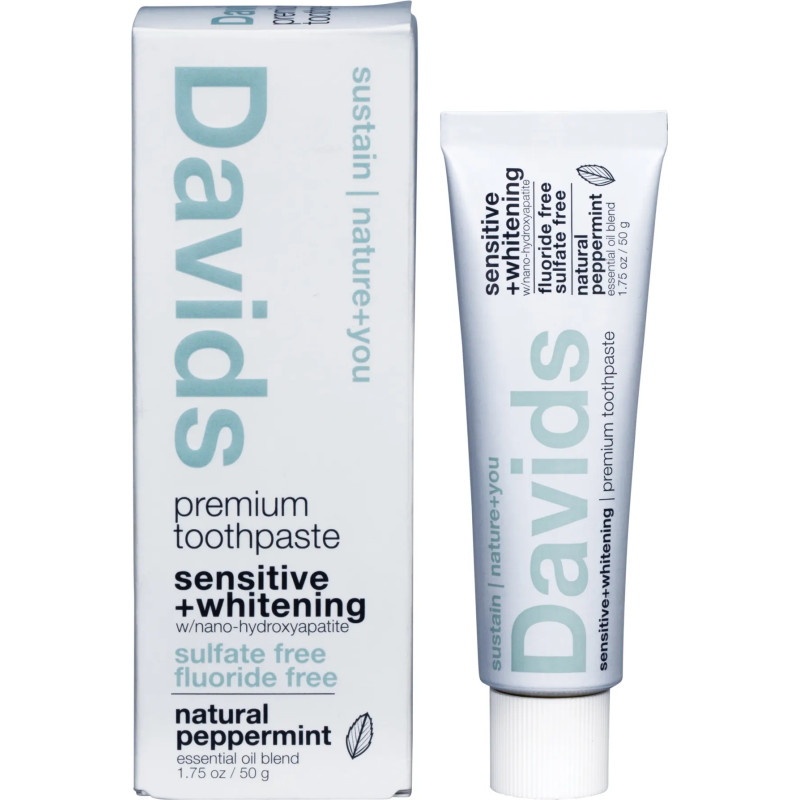 Sensitive & Whitening Toothpaste - Natural Peppermint 50g by DAVIDS