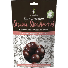 Dark Chocolate Organic Strawberries 125g by DR SUPERFOODS