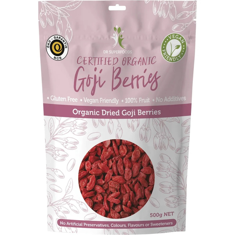 Organic Goji Berries 500g by DR SUPERFOODS