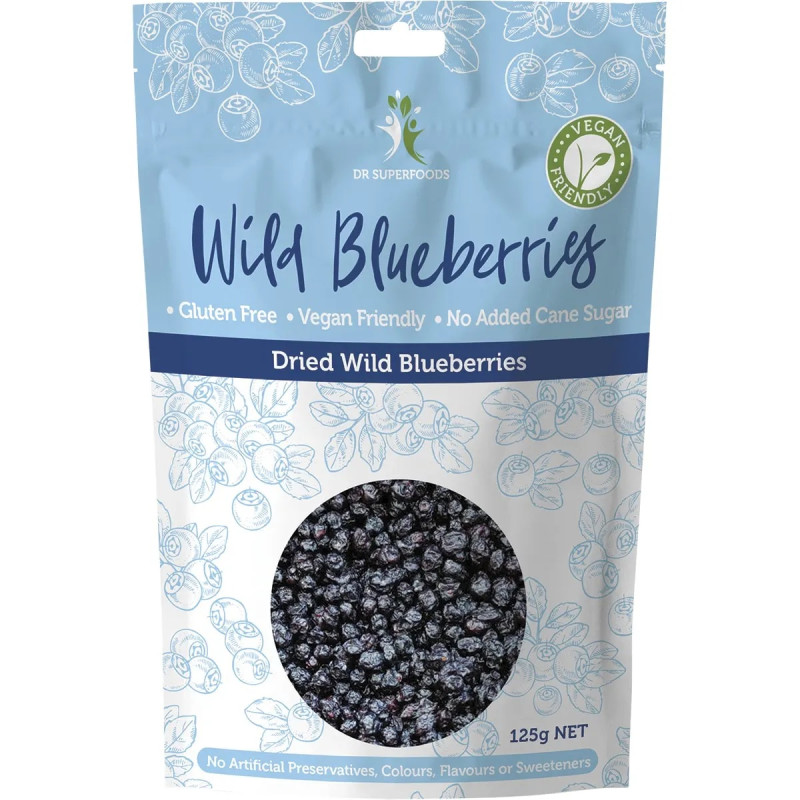 Dried Wild Blueberries 125g by DR SUPERFOODS
