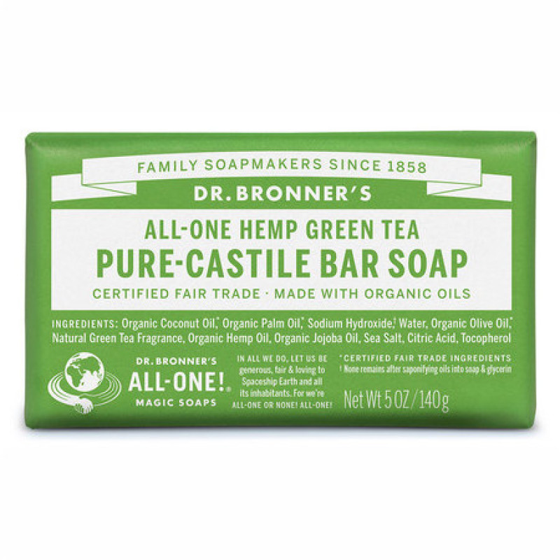 Castile Bar Soap Green Tea 140g by DR BRONNER'S