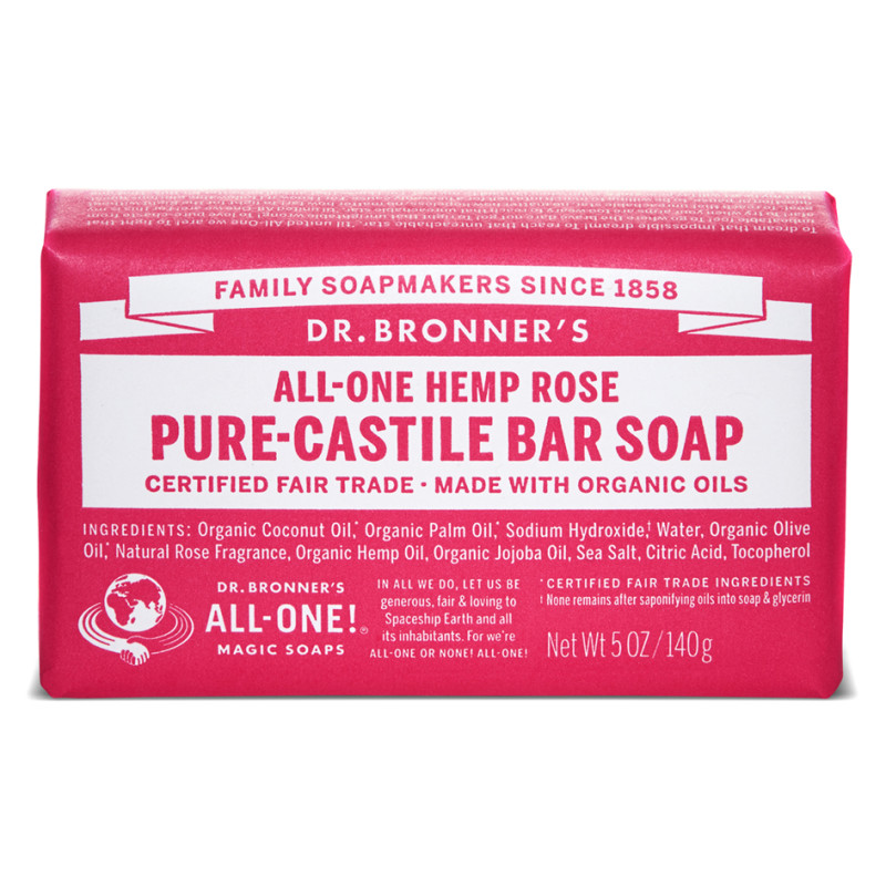Castile Bar Soap Rose 140g by DR BRONNER'S