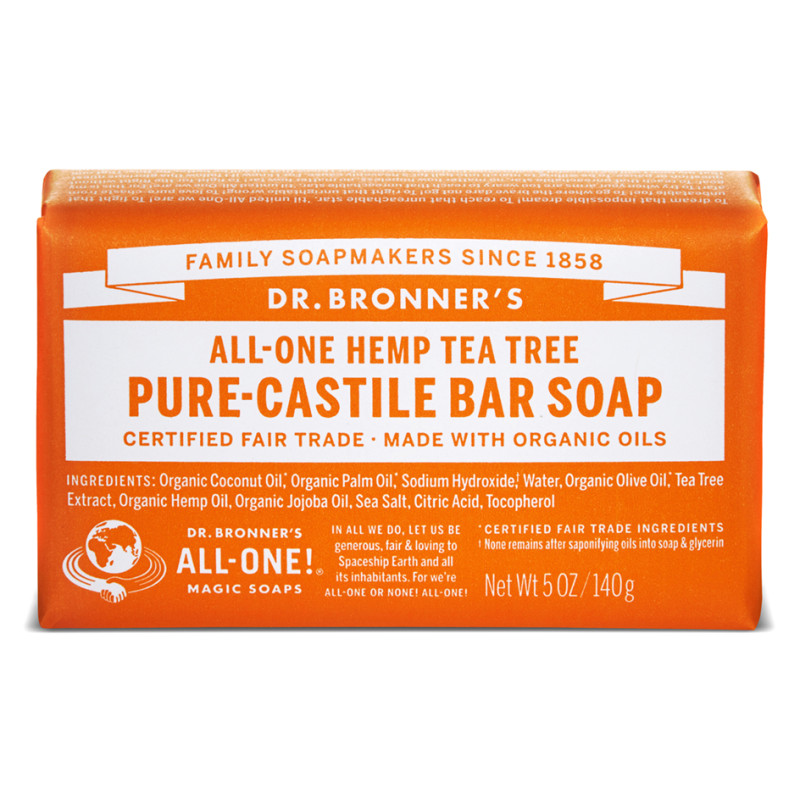 Castile Bar Soap Tea Tree 140g by DR BRONNER'S