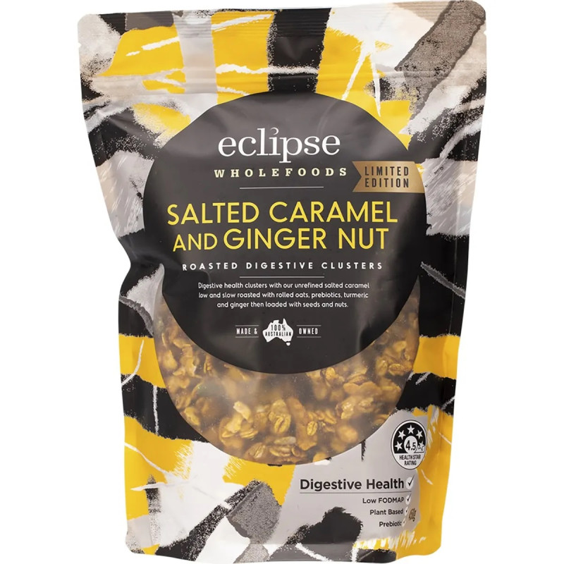 Salted Caramel & Ginger Nut Roasted Digestive Clusters 450g by ECLIPSE ORGANICS