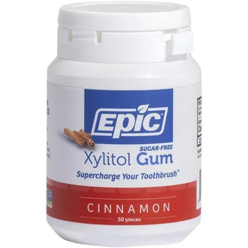 Xylitol Chewing Gum Cinnamon 50 Pieces by EPIC