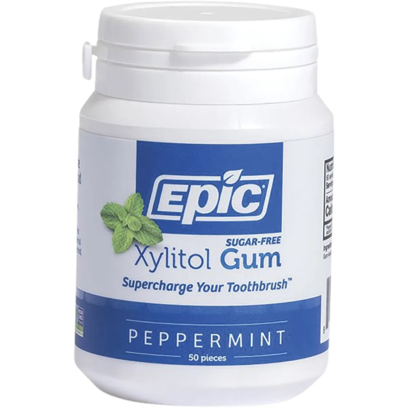 Xylitol Sweetened Peppermint Gum 50 Pieces by EPIC