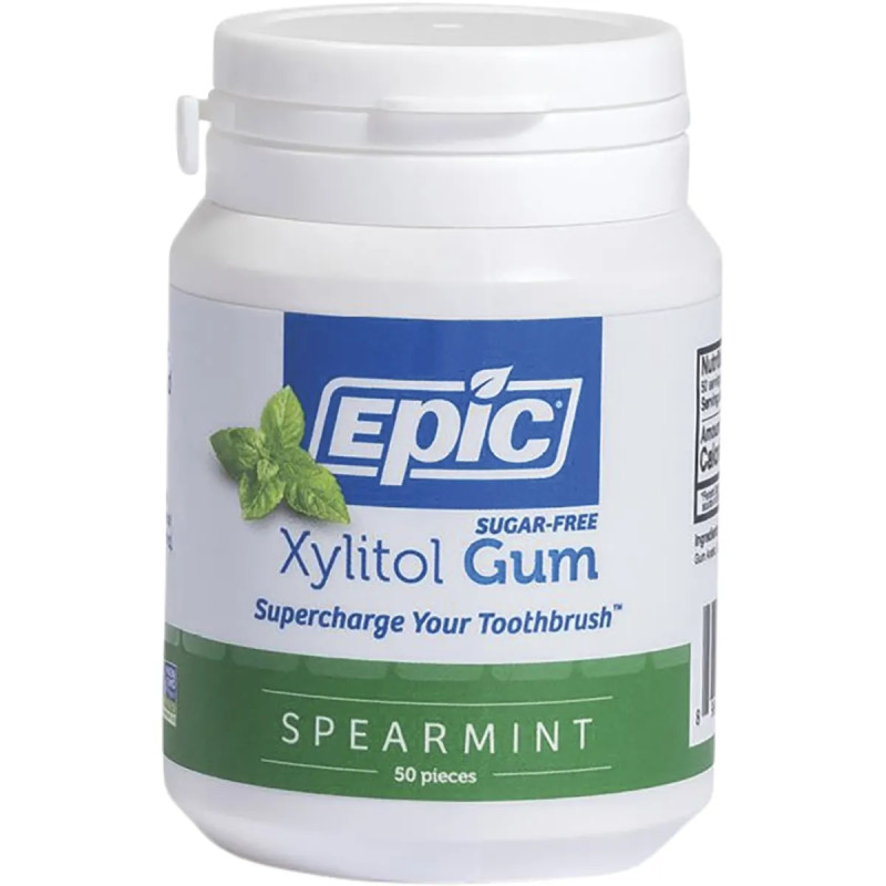Xylitol Sweetened Spearmint Chewing Gum 50 Pieces by EPIC