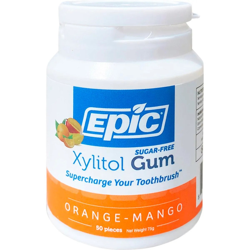 Xylitol Chewing Gum Orange Mango 50 Pieces by EPIC