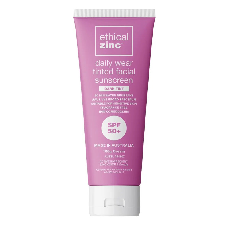 Daily Wear Sunscreen Dark Tint SPF50+ 100g by ETHICAL ZINC
