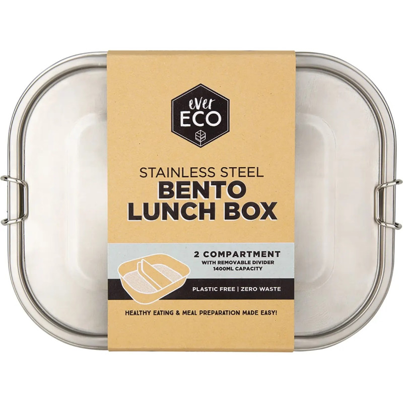 Stainless Steel Bento Lunch Box 2 Compartment 1400ml by EVER ECO