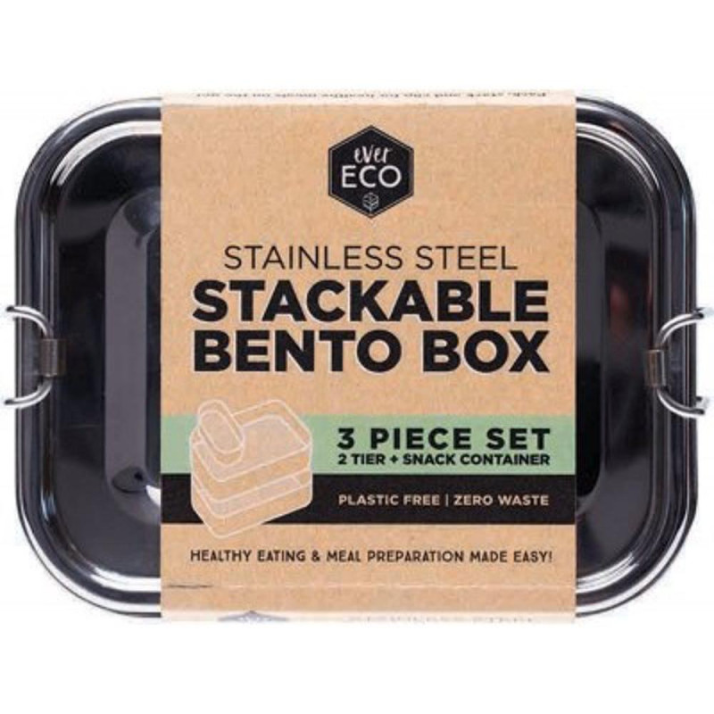 Stainless Steel Stackable Bento Box - 2 Tier + Container 1200ml by EVER ECO