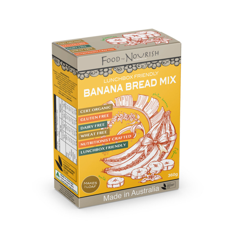 Lunchbox Friendly Banana Bread Mix 360g by FOOD TO NOURISH