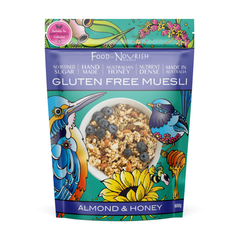 Gluten Free Muesli - Almond & Honey 600g by FOOD TO NOURISH