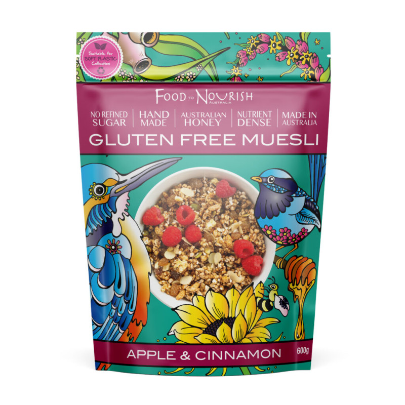 Gluten Free Muesli - Apple & Cinnamon 600g by FOOD TO NOURISH