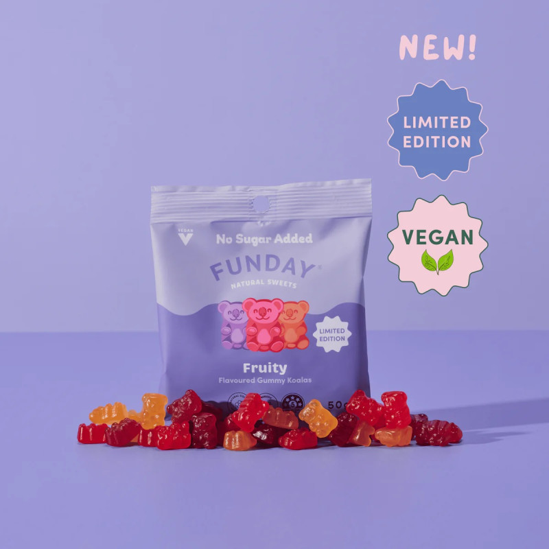 Fruity Gummy Koalas No Added Sugar 50g by FUNDAY Fruity Gummy Koalas No Added Sugar 50g by FUNDAY