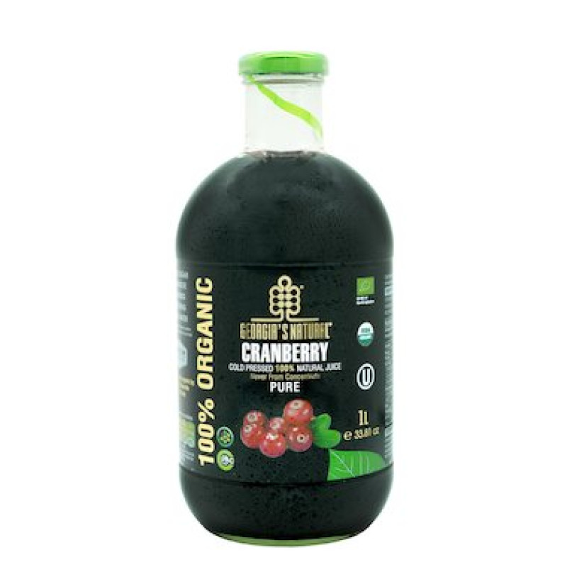 Organic Cold Pressed Cranberry Juice 1L by GEORGIA'S NATURAL