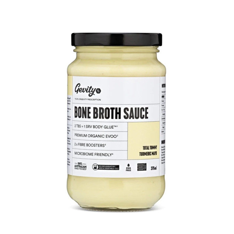 Bone Broth Sauce - Total Tummy Turmeric Mayo 375ml by GEVITYRX
