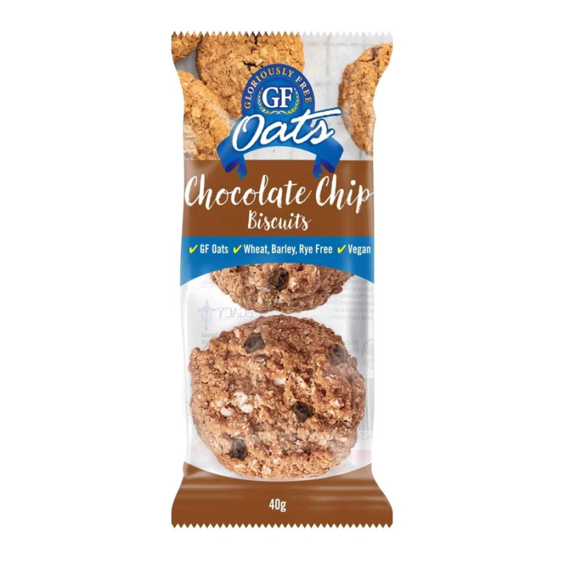 Chocolate Chip Biscuits 48g (2 Pack) by GLORIOUSLY FREE OATS