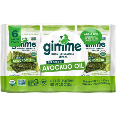 Sea Salt & Avocado Oil Roasted Seaweed Snack (6x5g) by GIMME