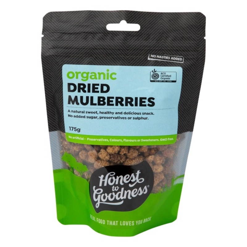 Organic Dried Mulberries 175g by HONEST TO GOODNESS