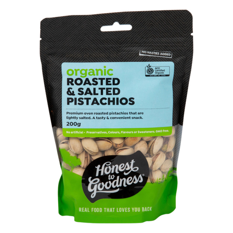 Organic Oven Roasted & Salted Pistachios 200g by HONEST TO GOODNESS
