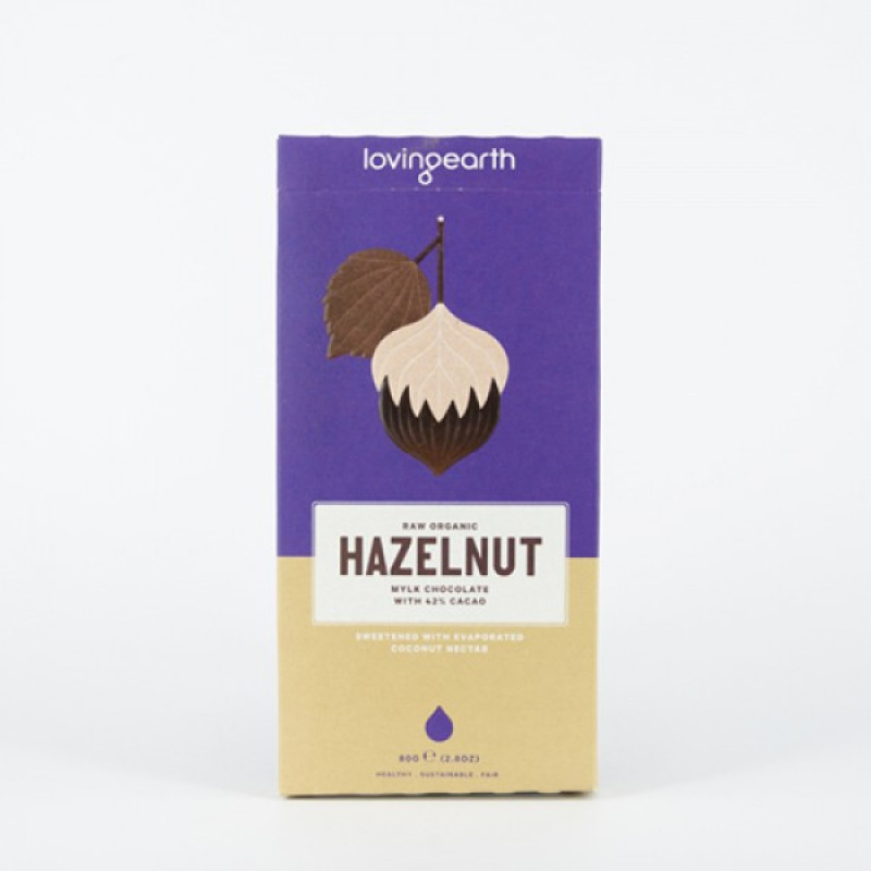 Hazelnut Mylk Chocolate 80g by LOVING EARTH