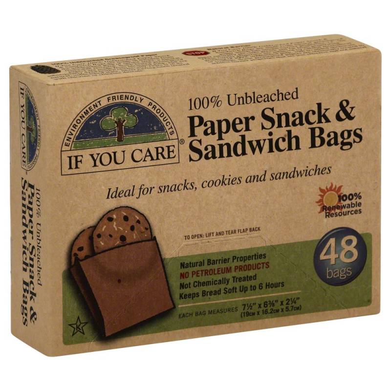 Paper Snack & Sandwich Bags (48) by IF YOU CARE
