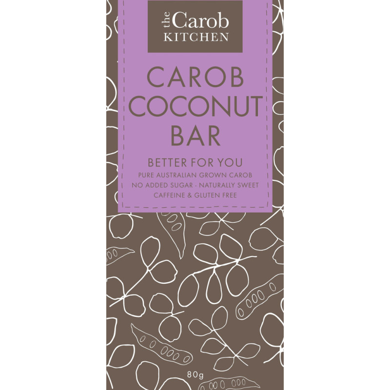 Carob Coconut Bar 80g by THE CAROB KITCHEN