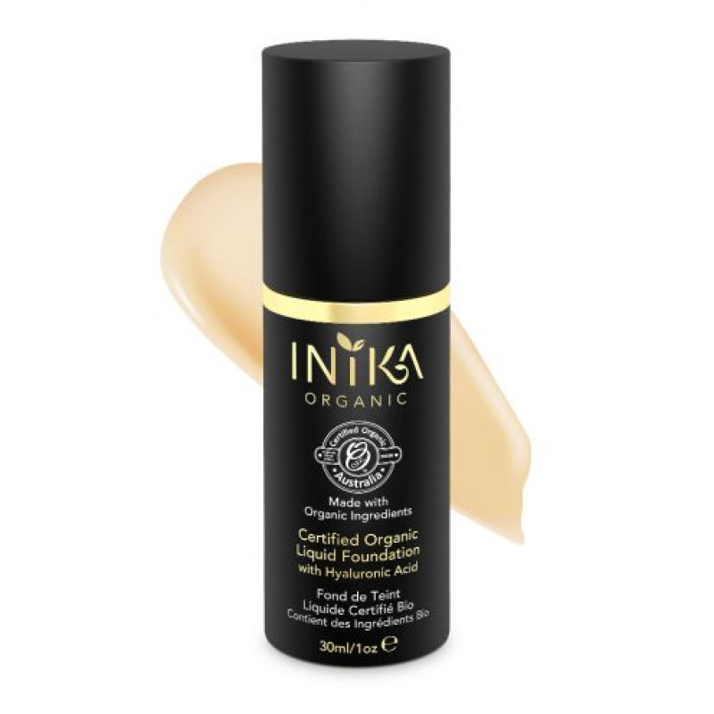 Certified Organic Liquid Foundation with Hyaluronic Acid - Cream 30ml by INIKA