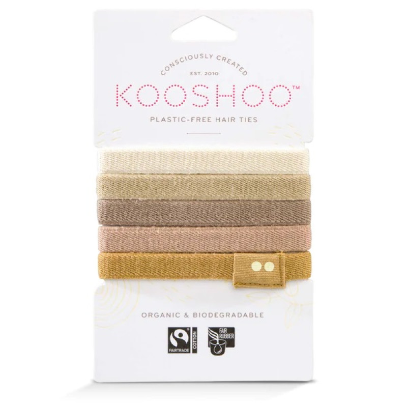 Plastic-Free Hair Ties (5) - Blonde by KOOSHOO