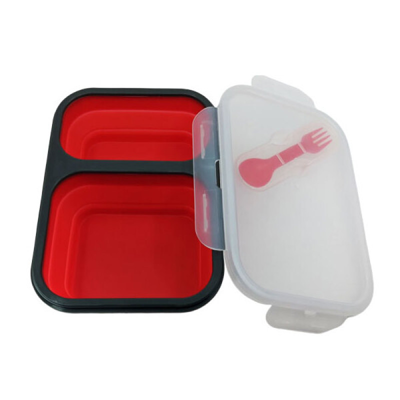 Silicon 2 Compartment Bento Box (Orange) by KUVINGS