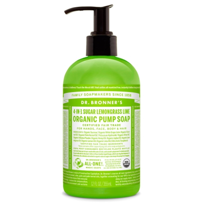 Hand & Body Soap Lemongrass Lime 355ml by DR BRONNER'S