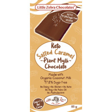 Keto Plant Mylk Chocolate Salted Caramel 85g by LITTLE ZEBRA CHOCOLATES