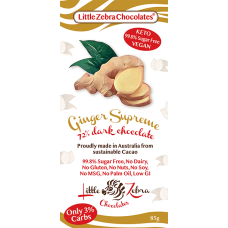 Ginger Supreme Dark Chocolate 85g by LITTLE ZEBRA CHOCOLATES